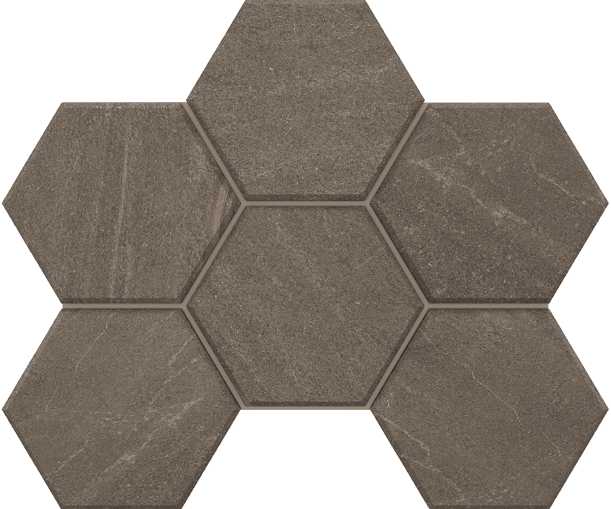 Mosaic/GB03_NR/25x28,5/Hexagon Декор Gabbro GB03 Anthracite Hexagon неполированная 25x28.5