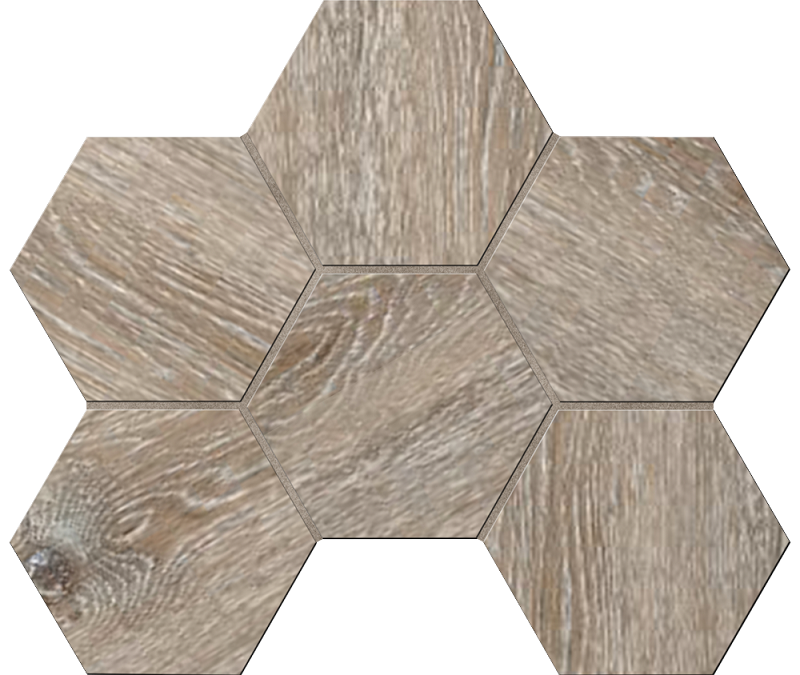 Mosaic/DA04_NS/25x28,5x10/Hexagon Декор Daintree DA04 Brown Hexagon Неполированная