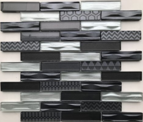 Optima Grey 6*23*98 300*300 На стену Стеклянная мозаика Optima Grey