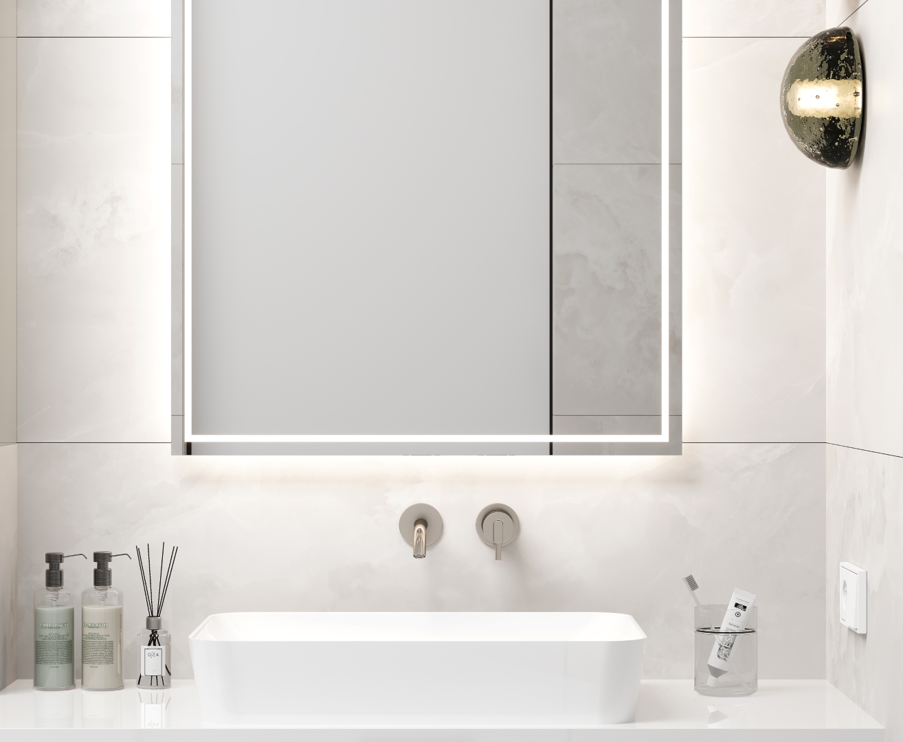 На пол Onyx Lux Bianco Белый полированный матированный 60х120 - фото 15