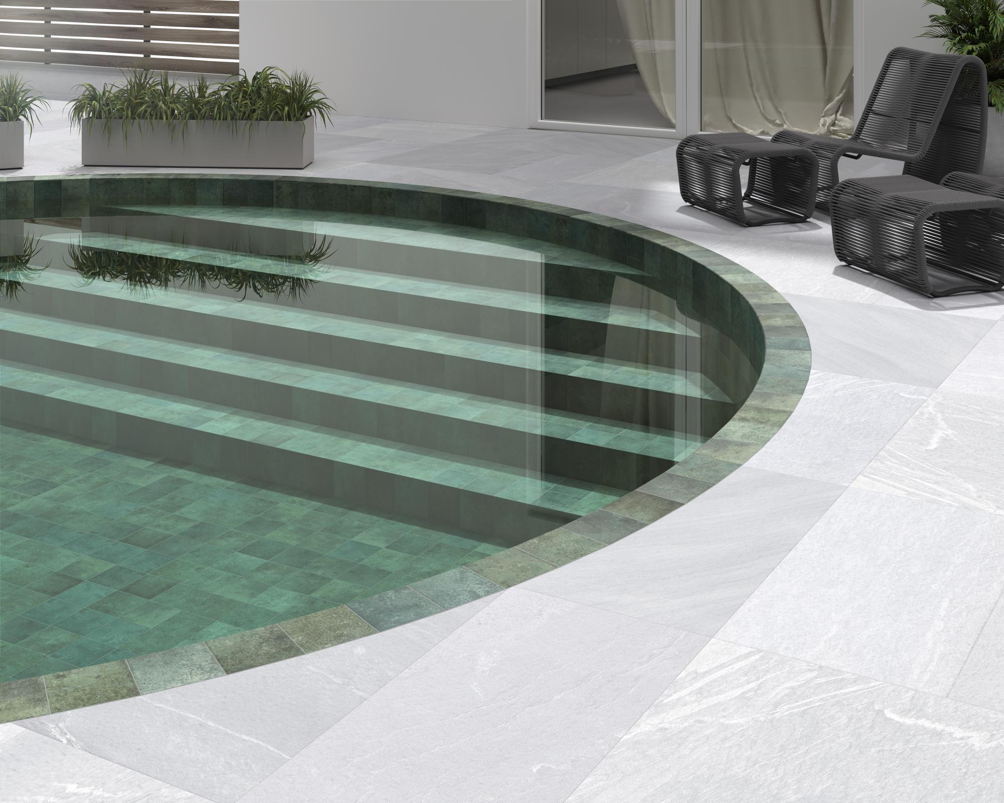 188827 На пол Tahiti Turquoise Glossy 14.7x14.7 - фото 6