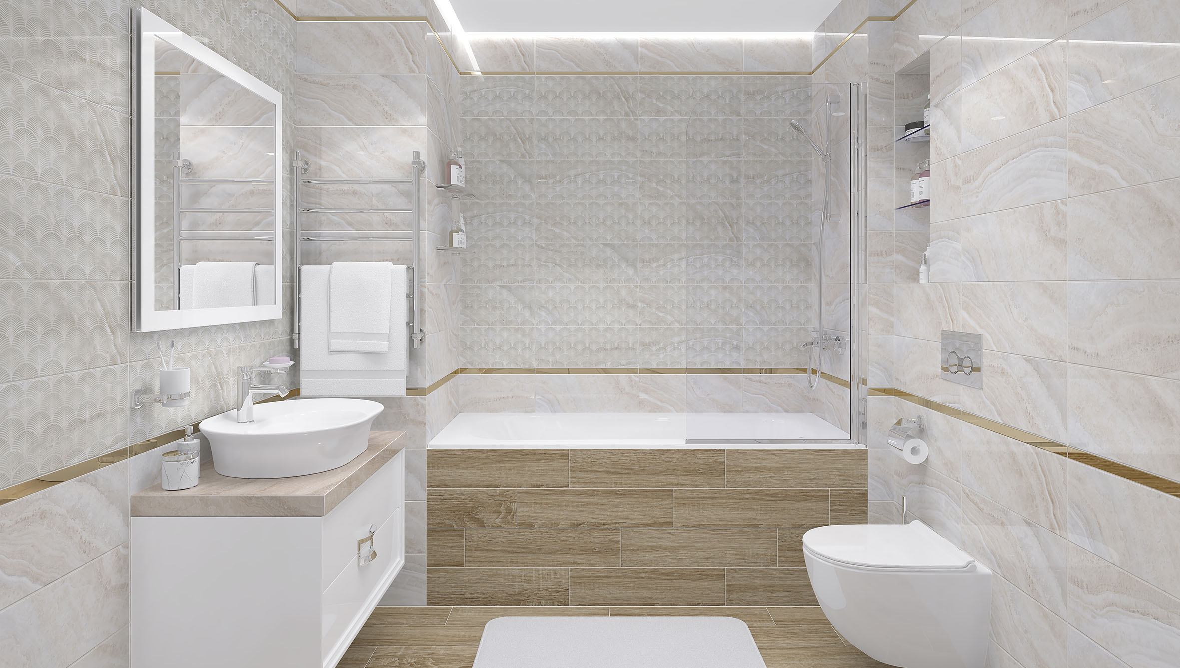 Декор Soft Декор Бежевый 20х50 - фото 2