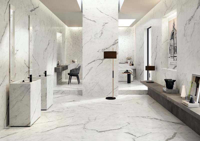 A3W4 На пол Marvel shine Statuario Supremo 75x75 Silk - фото 9