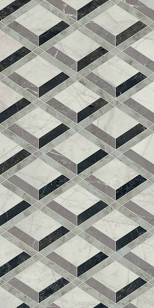 PF60014145 Декор Tarsia Lozenge Nero Deco Lux 3D Rett 60x120