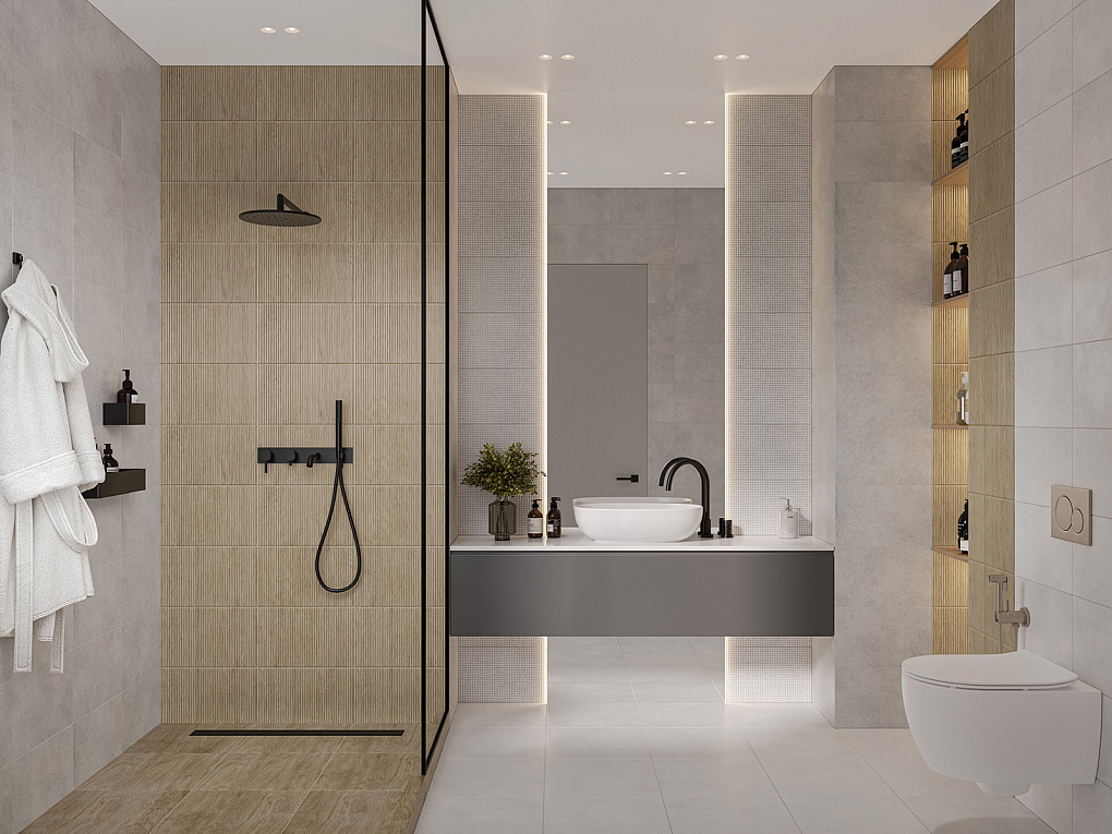 010100001560 На стену Ритм Серый низ 03 25x40 - фото 13