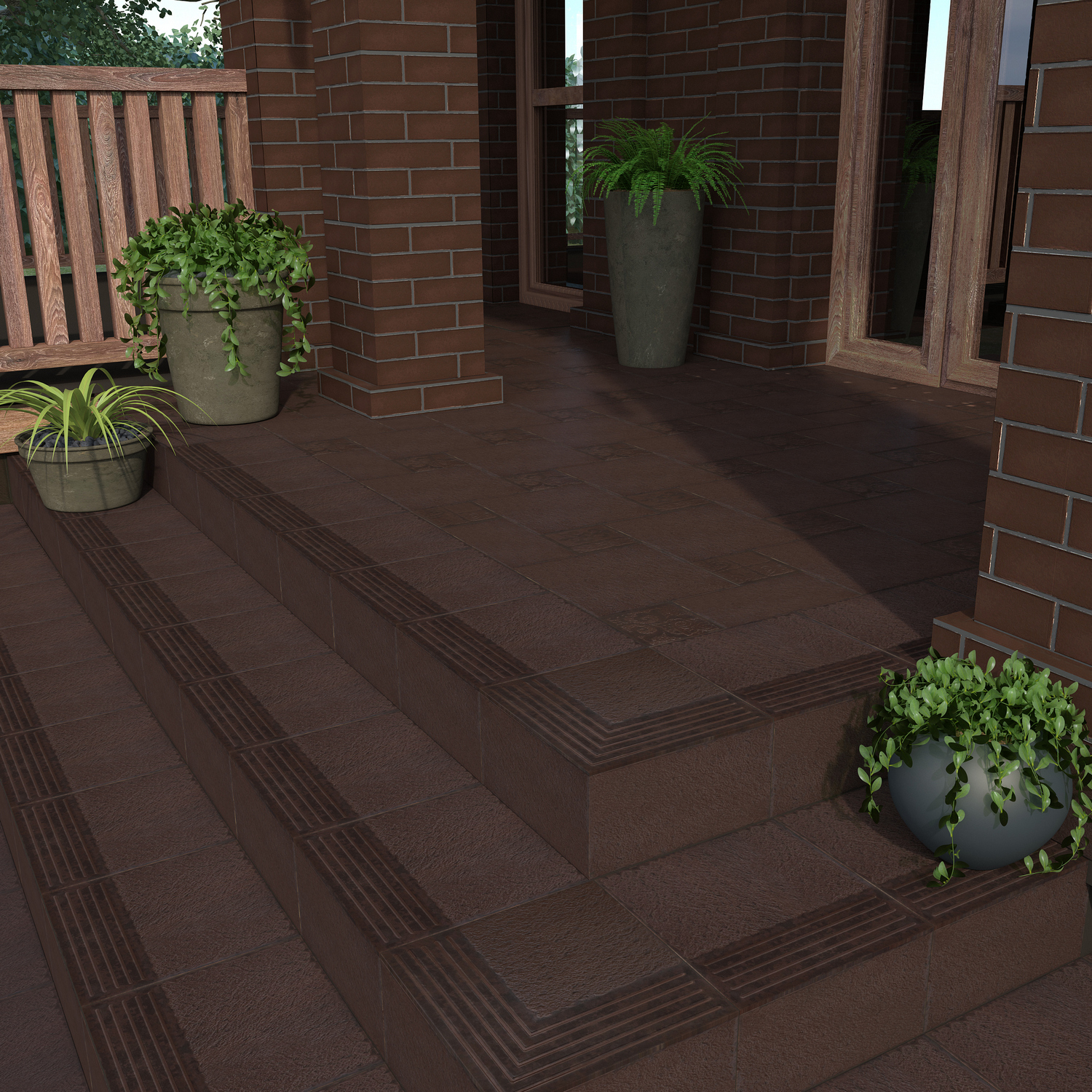 Ступень Каир Коричневая фронтальная 4 29.8х29.8х7 - фото 3