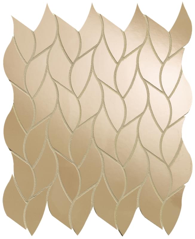 fQMT Настенная Roma Gold Pb Onice Miele Leaves Mosaico 25.9x30.9