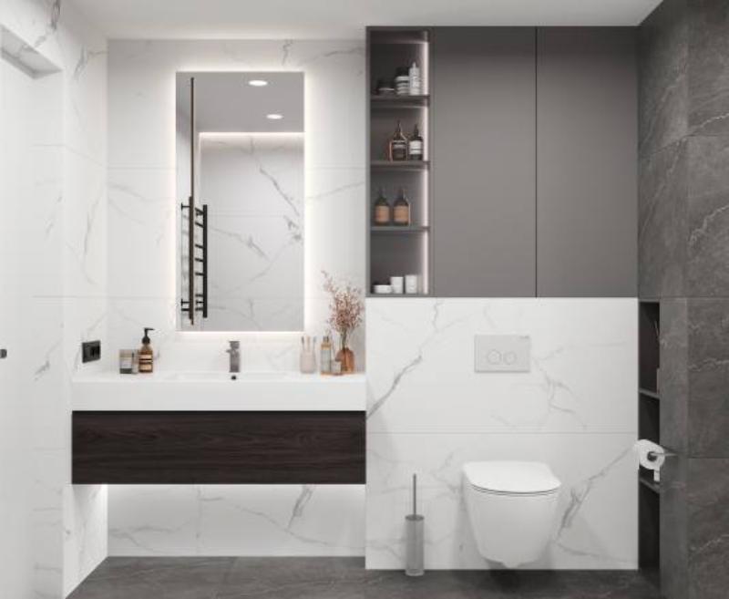 На пол Mars grey Белый карвинг 60x60 - фото 11