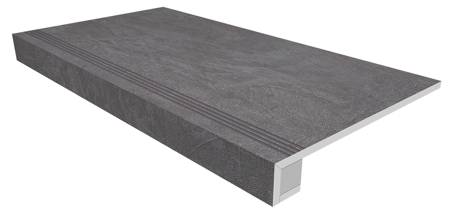 Set/Steptrade/SR06_NS/33x120/Riser/SR06_NS/14,5x120 Ступень Spectrum Комплект SR06 Graphite 120x33 неполированная прямоугол. бортик  Подступенок 120х14.5