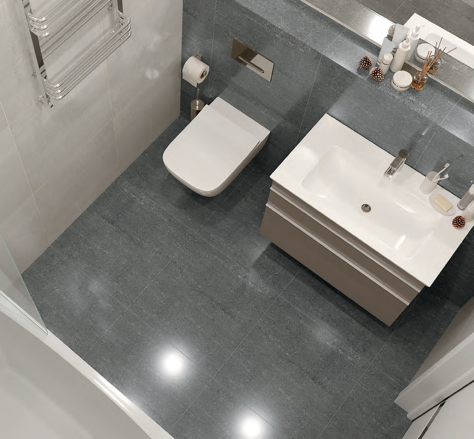 G-410/PR/300x600x10 На пол Travertino Светло-серый 60x30 Полированный - фото 2