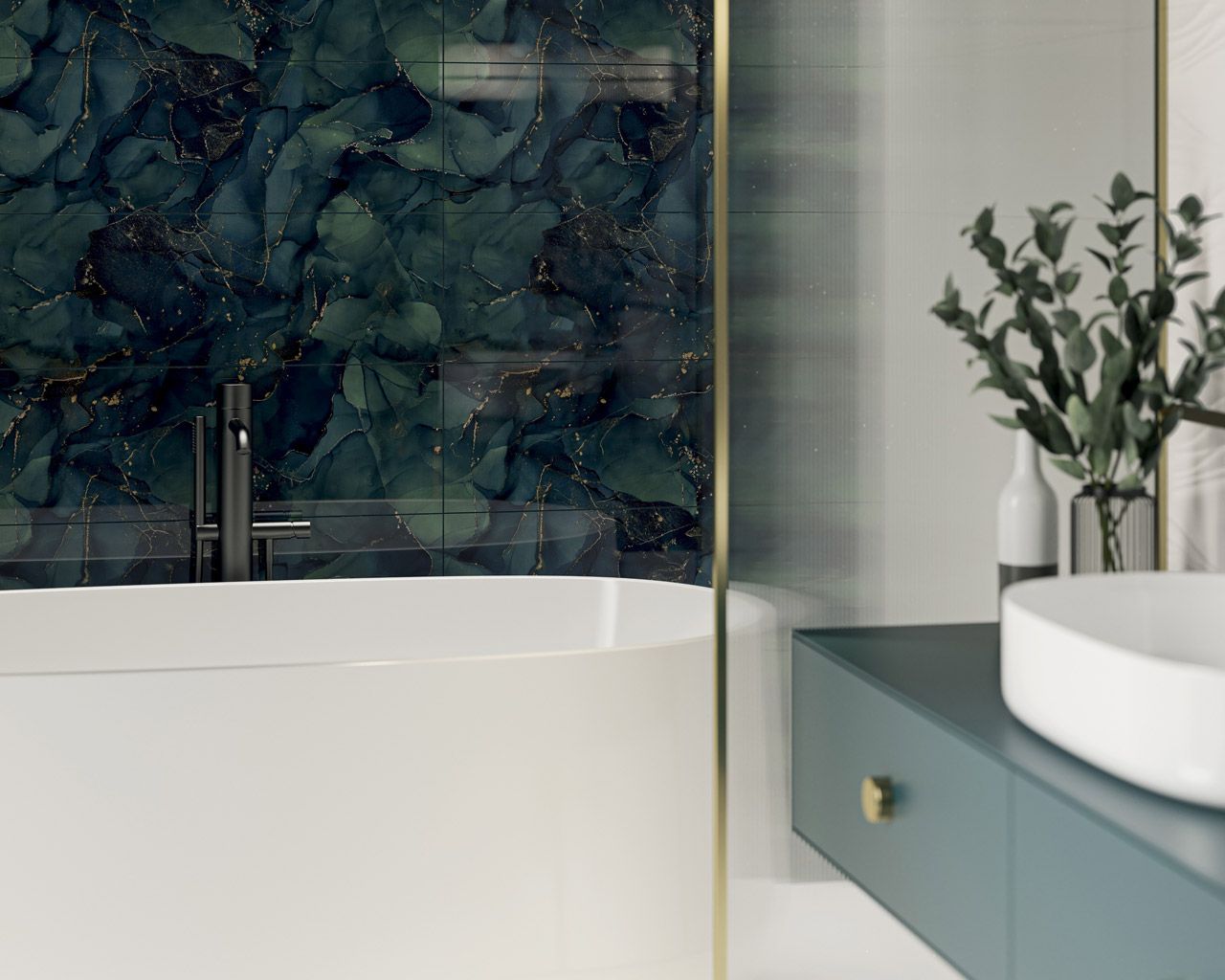 На стену Nightwish Navy Blue Tonal Struktura Rekt - фото 10