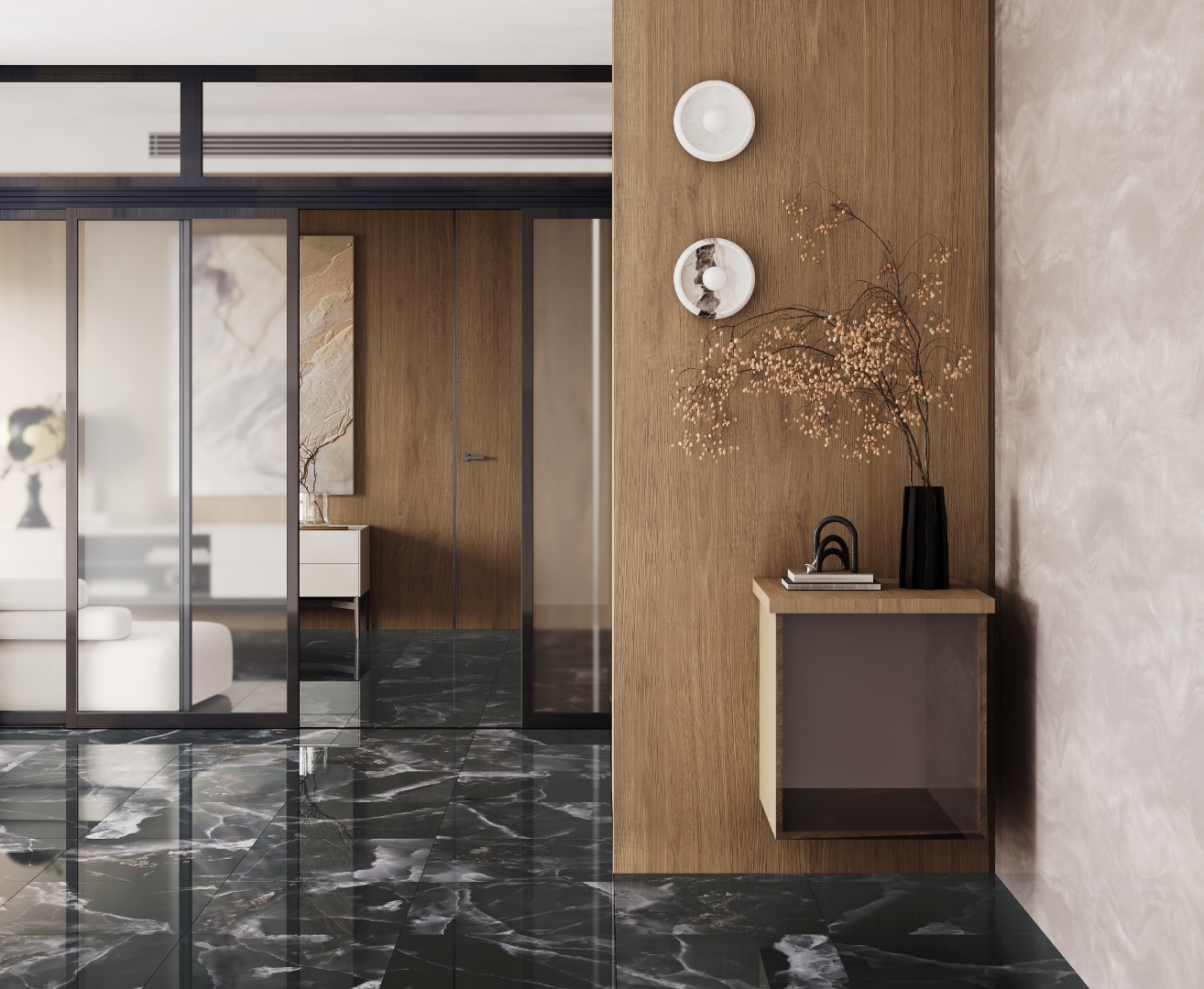 На пол Andora Black Чёрный полированный 60х120 - фото 13