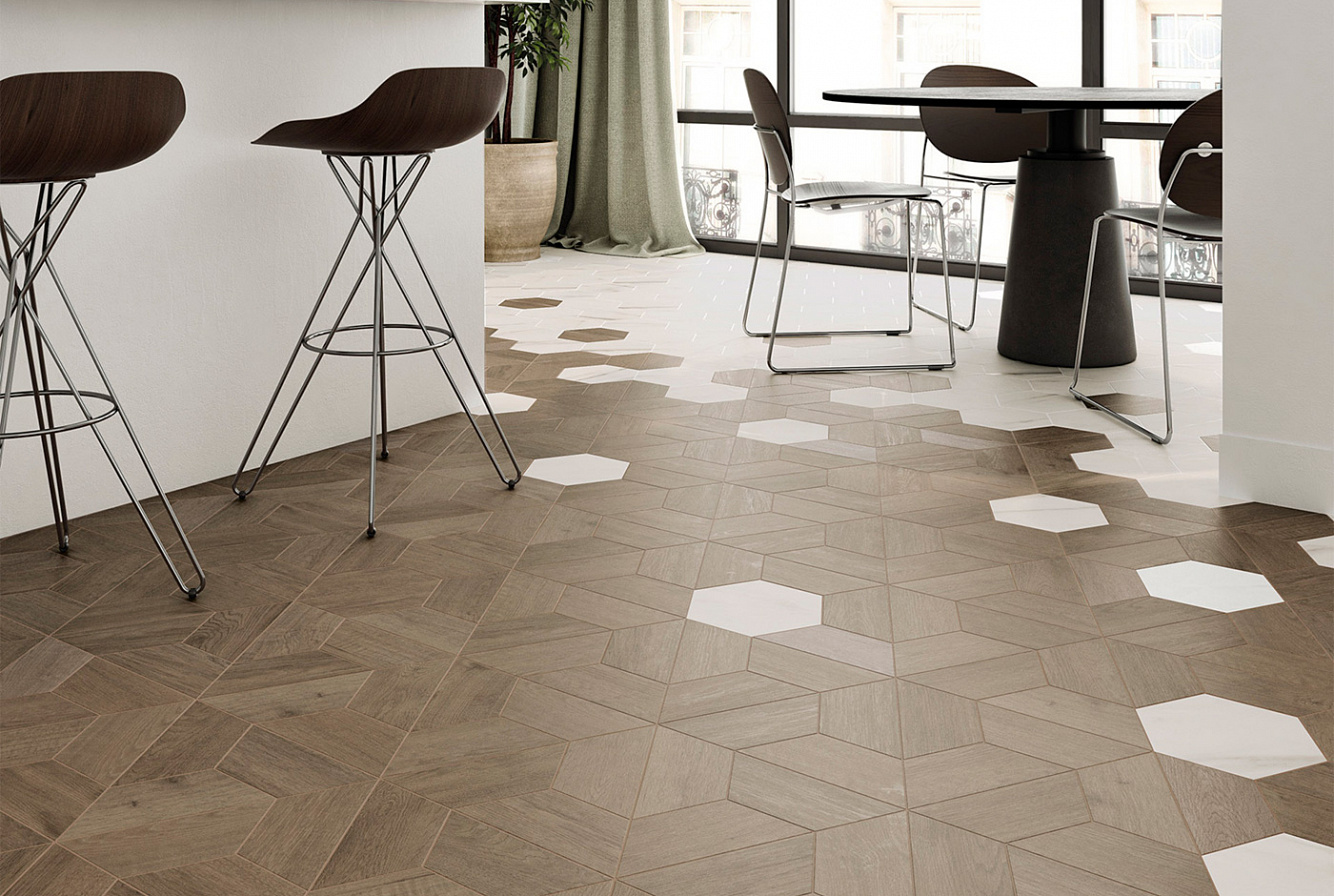 120279 На пол 60 Grad Chevron B Wood Dark - фото 12