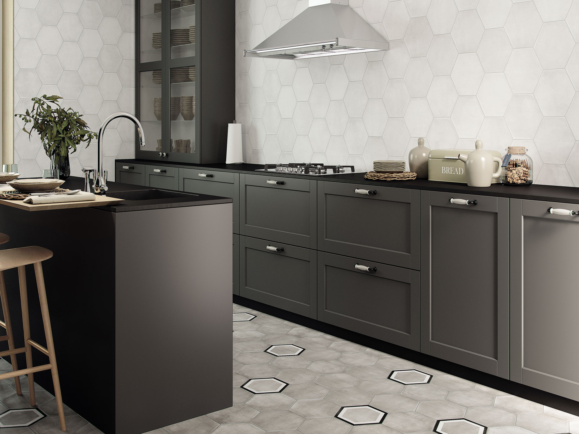 На пол Six Cementine Black 23x27 - фото 13