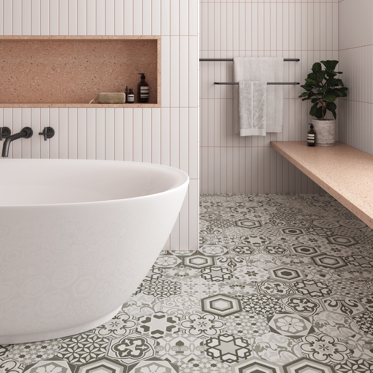 20338 На пол Hexatile Negro Mate 17.5x20 - фото 14