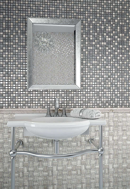 На стену Hi-Tech Мрамор Серый Серебро 298x298 - фото 4