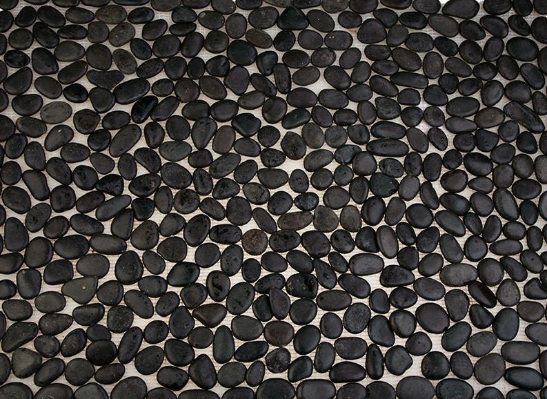 052399 MS00-3P На пол Каменная Коврик Галька чёрная 50*70