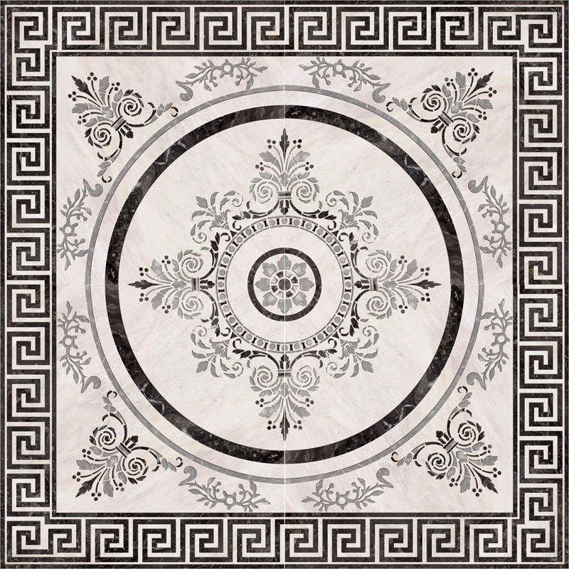 ABS2829 Декор Nero Roseton Nero 4 90x90 - фото 2