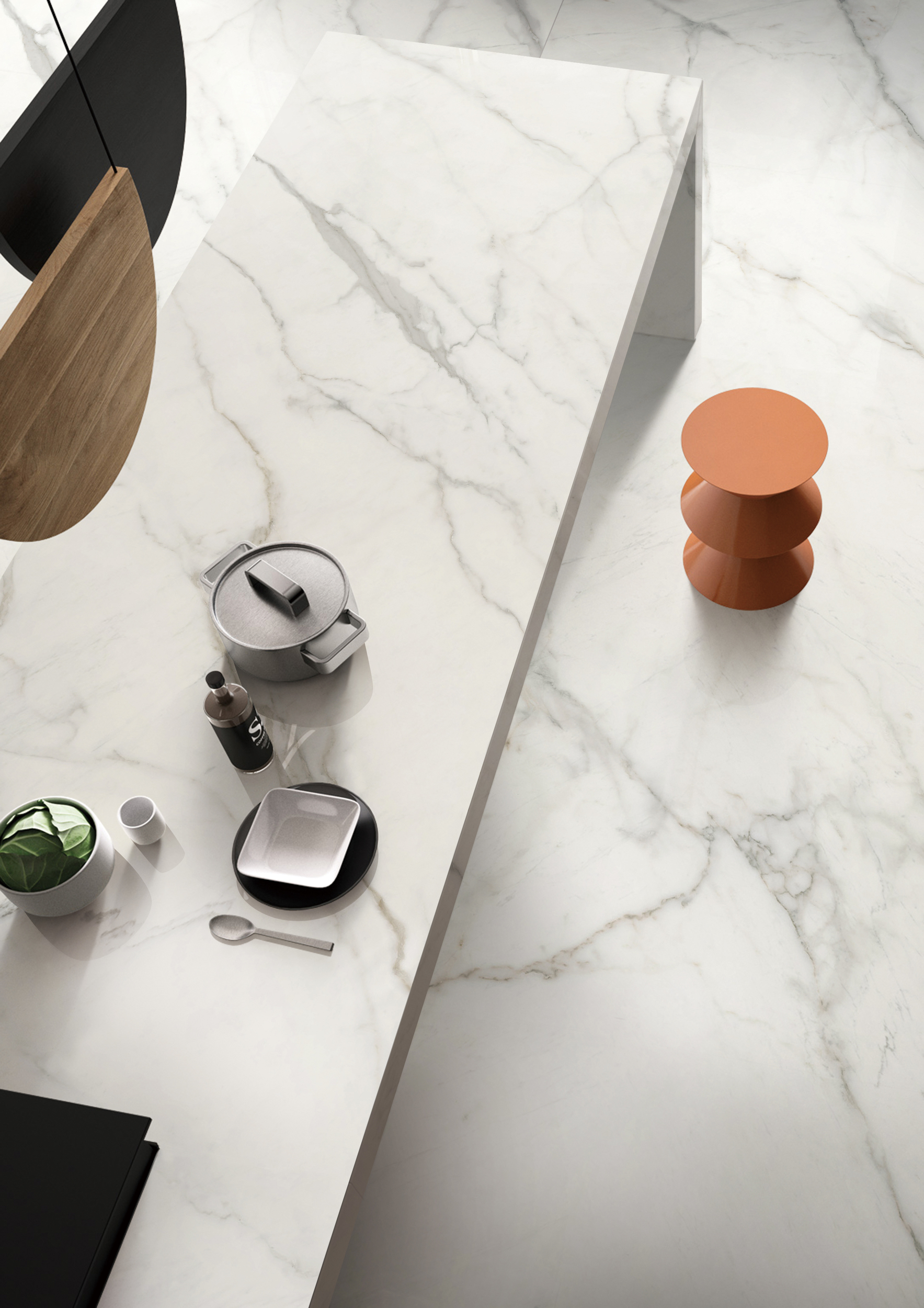 На пол Calacatta Gold Satin Спеченный камень 1600x3200x12 - фото 3