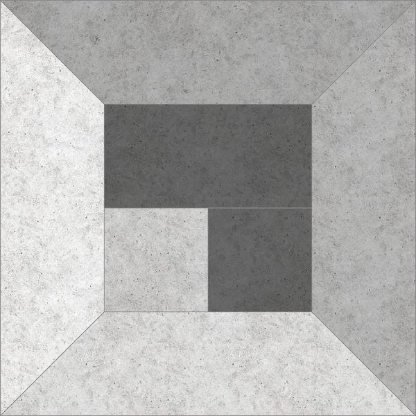 737496 Декор Megapolis Betton Grey Deco Серый 45x45