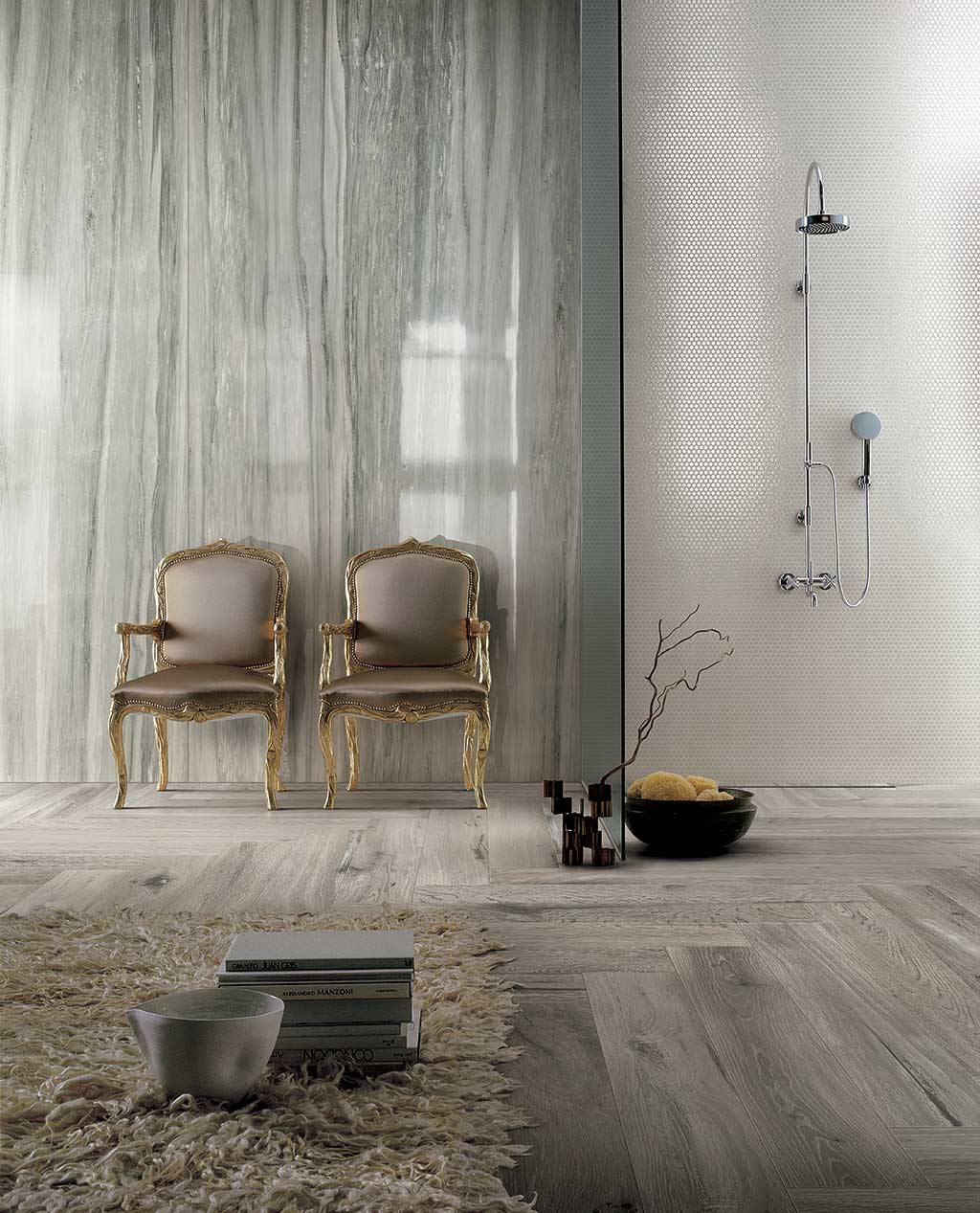 756310 Декор Prexious White Fantasy Mosaico 3x15 Glossy 30x30 - фото 10