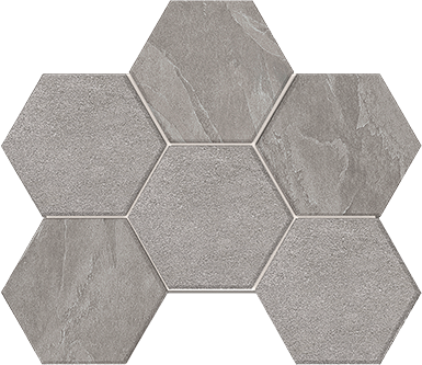 Mosaic/LN02_NS/TE02_NS/25x28,5/Hexagon Декор Luna LN02-TE02 Grey Hexagon 28.5x25 неполированная