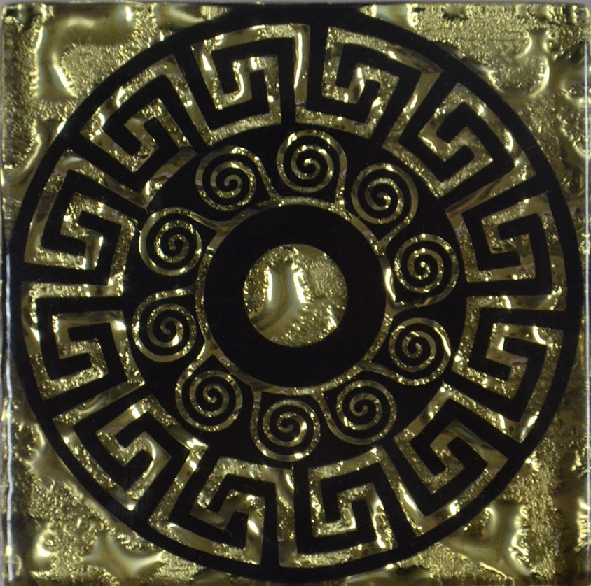 ВБ 14 Декоративная вставка Стекло Греция золото 6.6х6.6