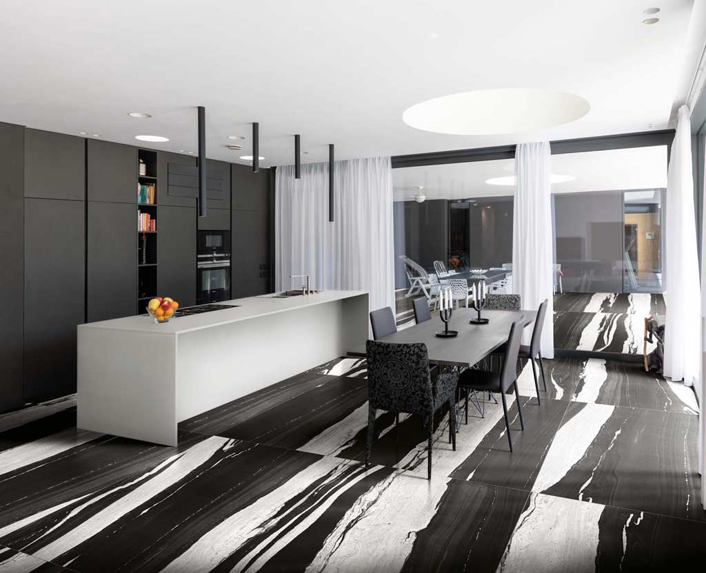 751180  На пол B and W Marble Black Naturale Ret 6mm 60x120 - фото 13