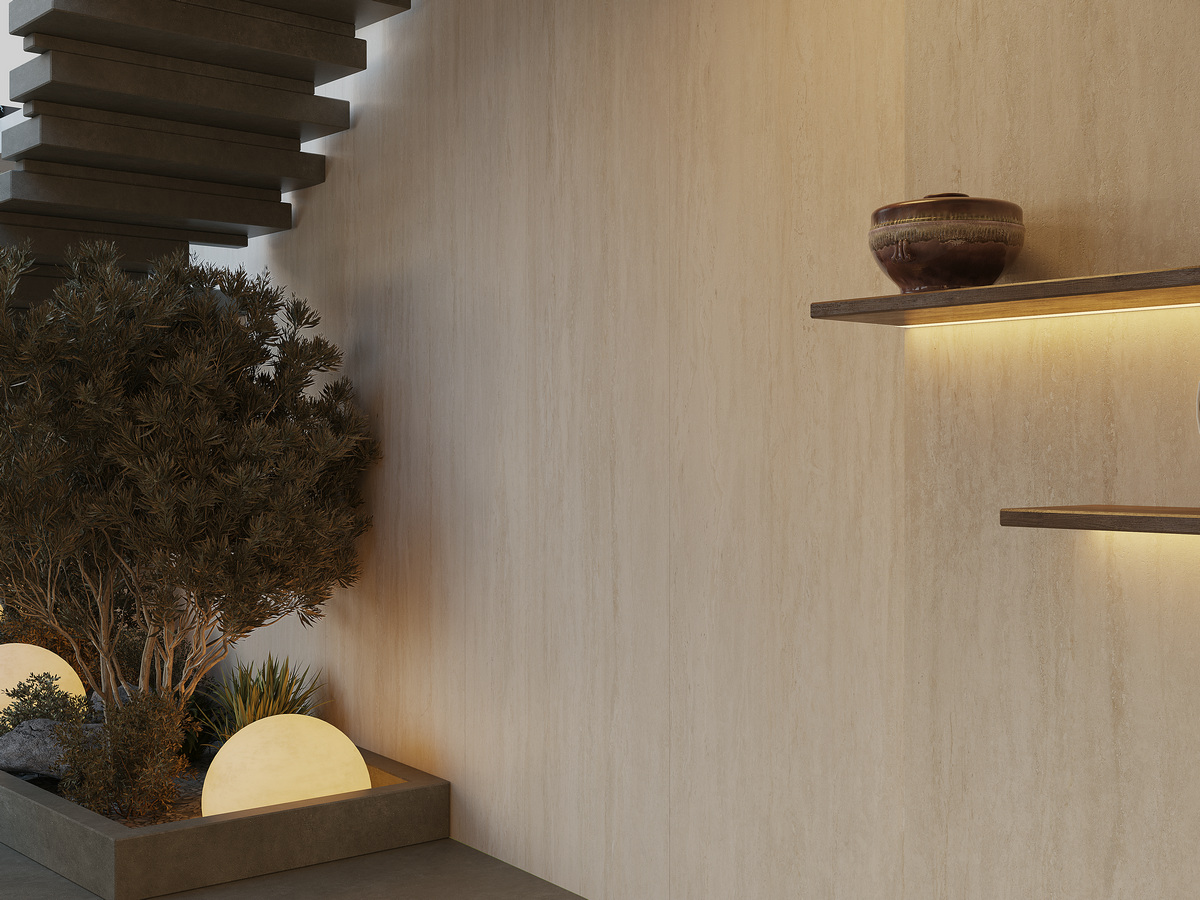 На пол Cave Stone Beige White Спеченный камень 1200x2700x6 - фото 15