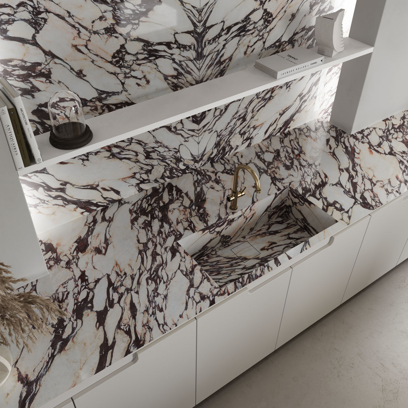 101769 На пол Marble MB22 Calacatta Viola Lev 12mm 162x324 - фото 35