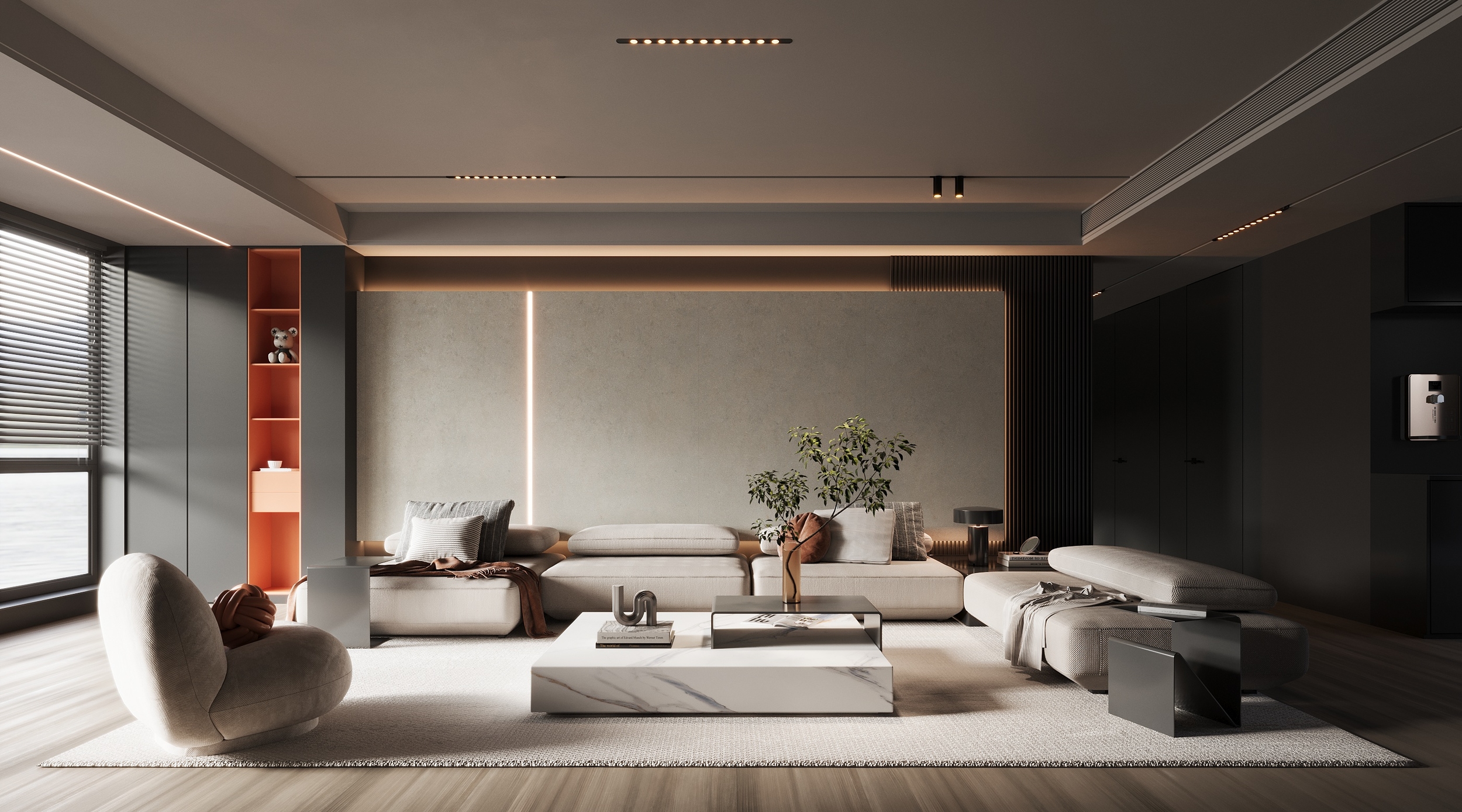 На пол Limestone Medium Grey Matt Спеченный камень 1200x2700x6 - фото 5