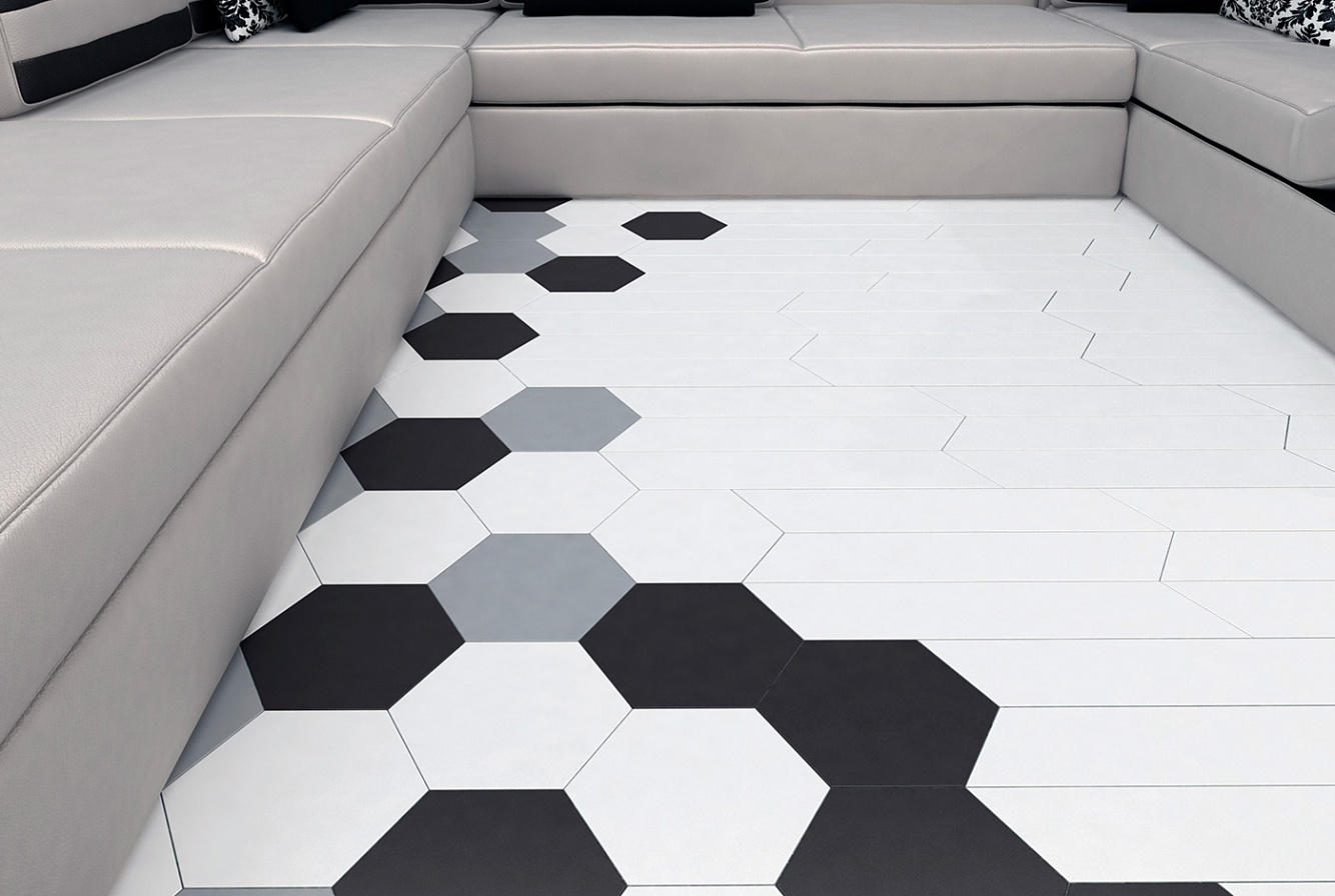 113932 Напольный Floor Tiles Hexa Ice White Matt - фото 14