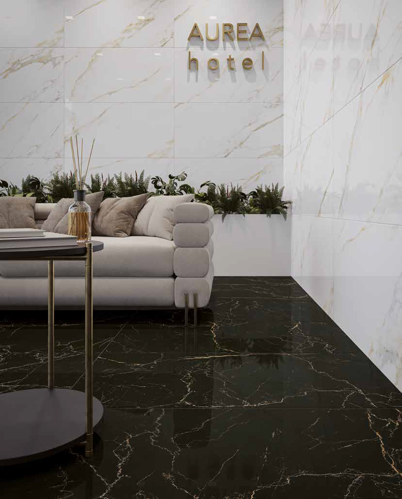 На пол Aurea Calacatta Lev.Oro Rett 60x120 - фото 14