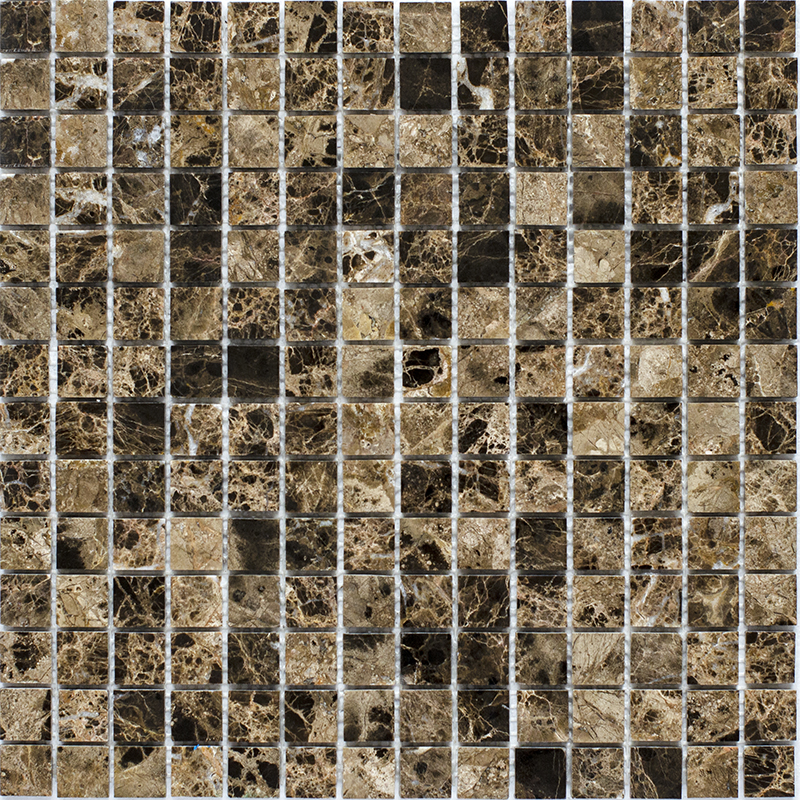 JMST023  Настенная Wild Stone мраморная мозаика Dark Emperador Polished 20x20