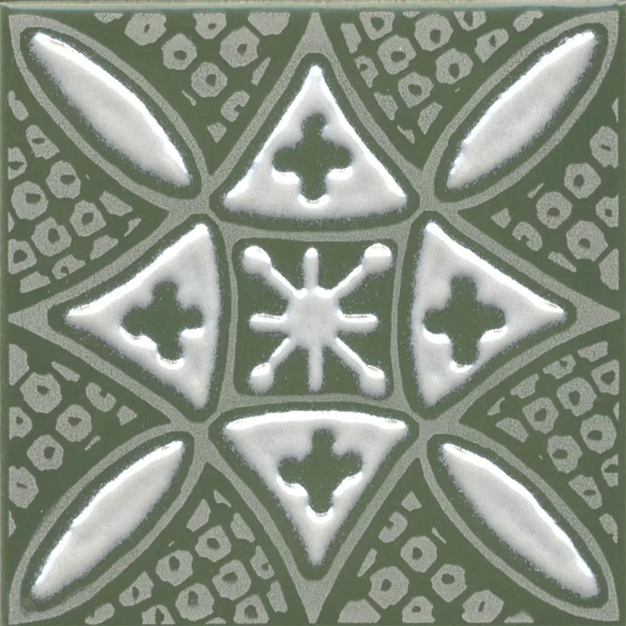 KMD3STA019GN Декор Бахия 2 зелёный глянцевый 9.8x9.8x0.7