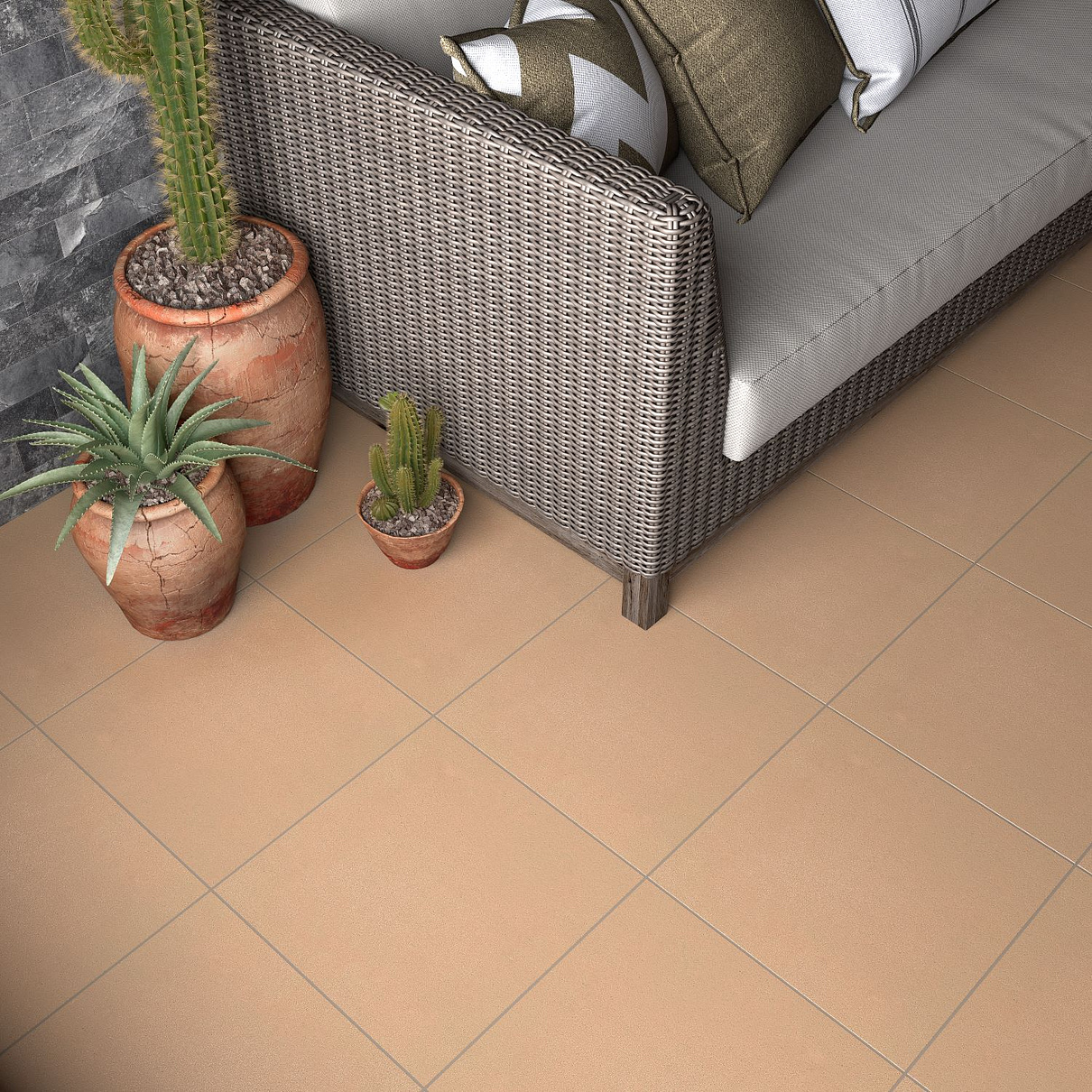 На пол Грес 0439 тёмно-коричневый 400x400x8 - фото 3