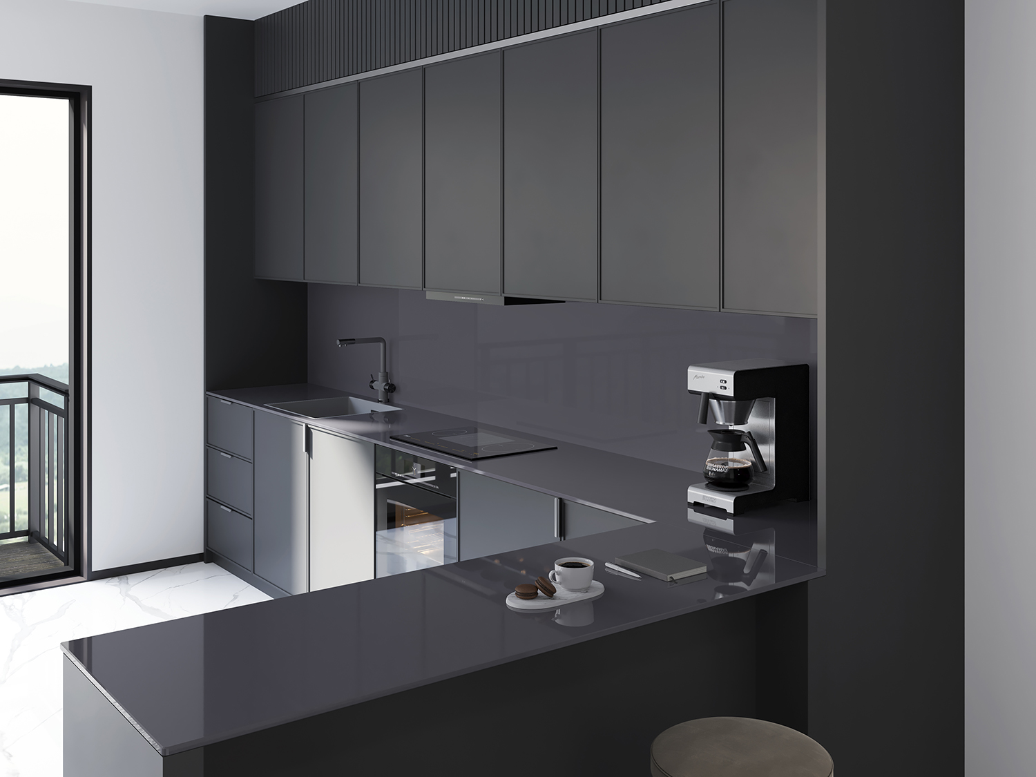 На пол Slab Polished Gravel Olive 240x80 - фото 11