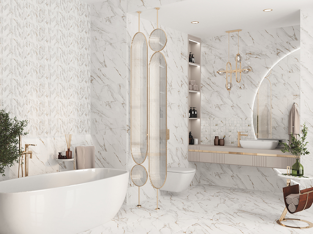 588143004 Декор Calacatta Grey Mosaic - фото 2