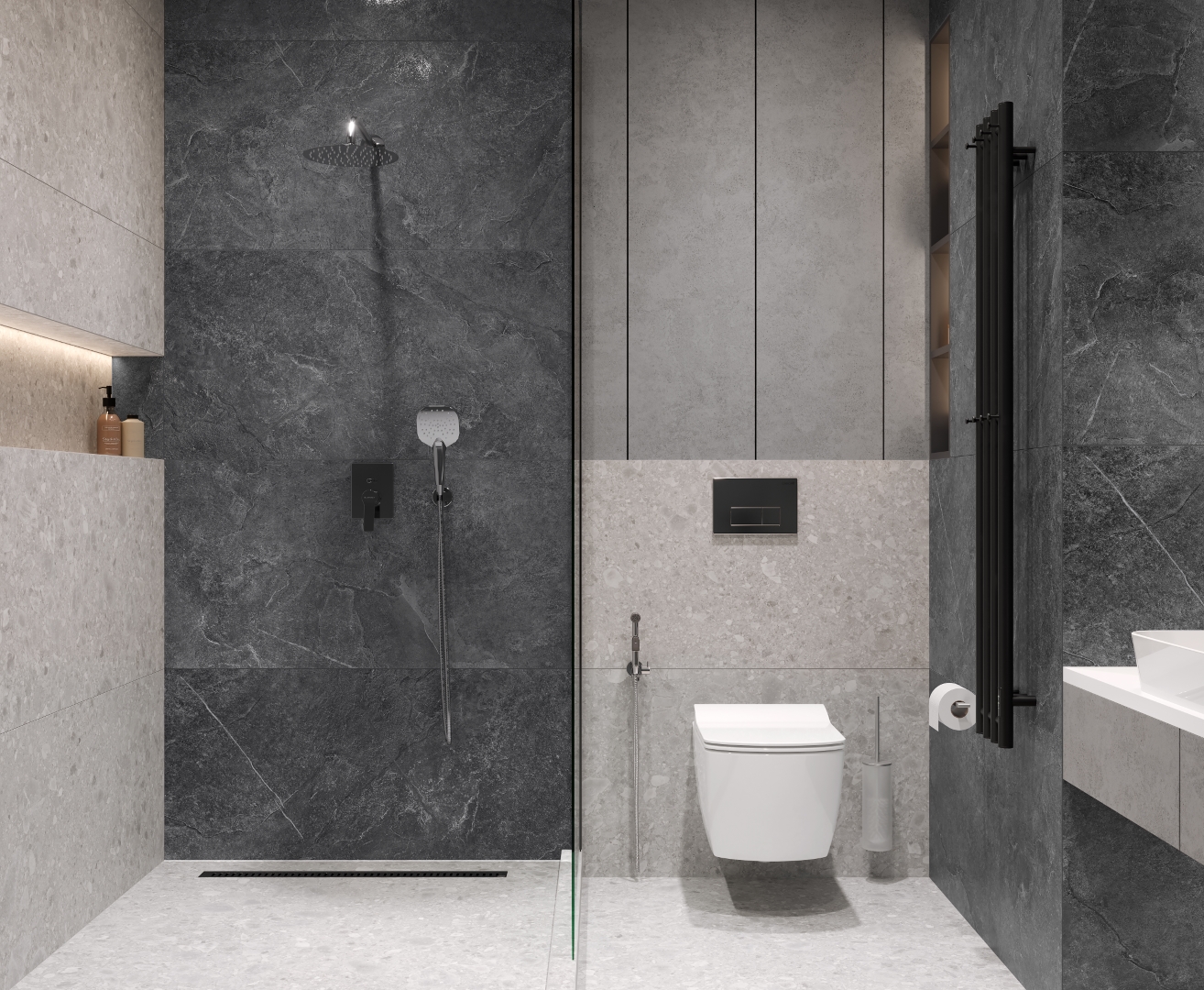 На пол Overland Mercury Графитовый матовый+гл.чернила STR 60х120 - фото 9