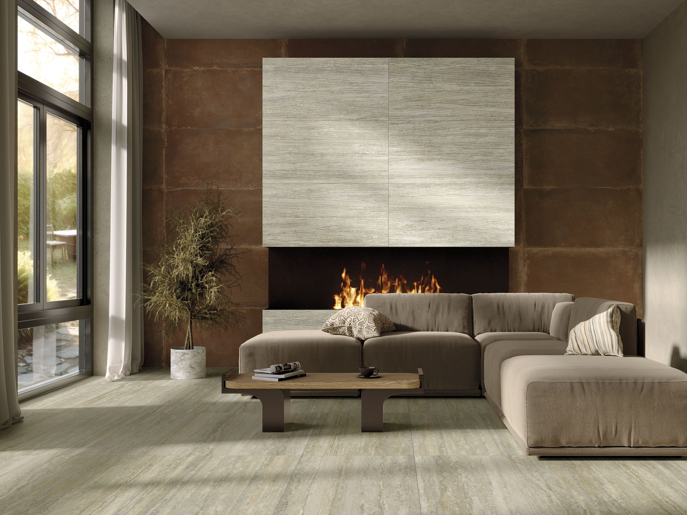 TRAAVOCAN6012 На стену Travertino Vein Cut Avorio Cannettato Rett 60x120 - фото 3