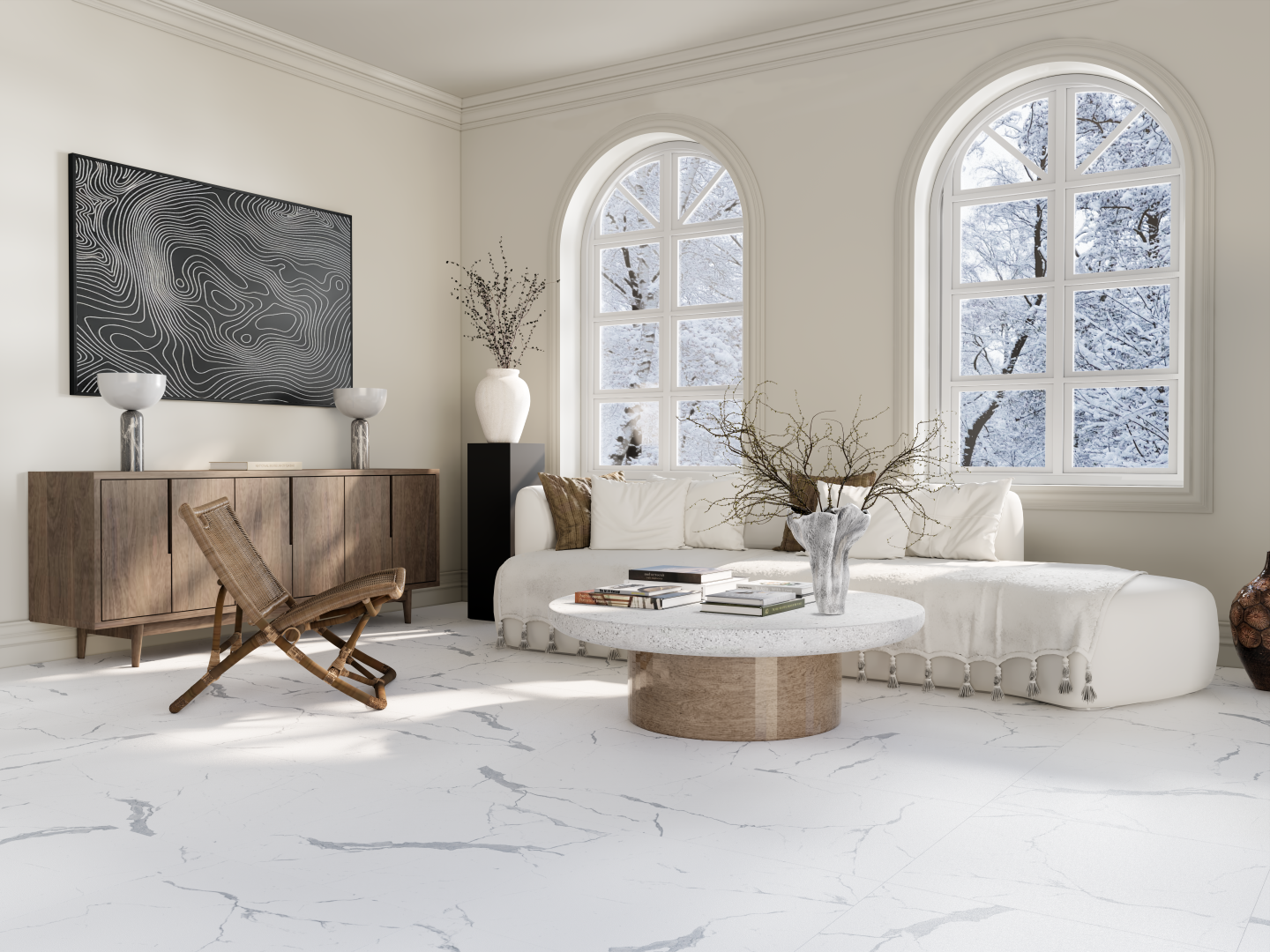 7930138704569 На пол Statuario Fond Satin 60x60 - фото 9