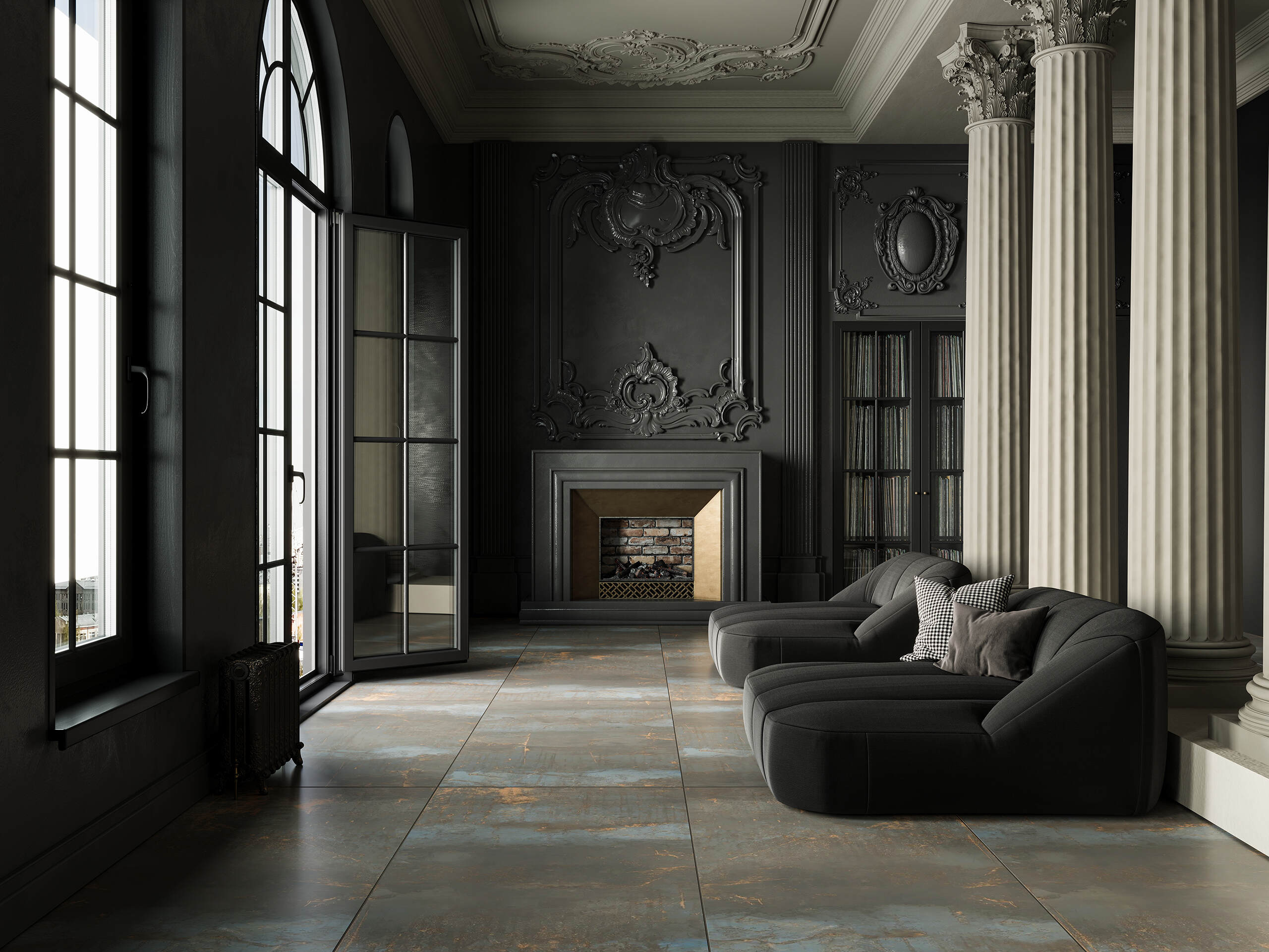 TP02/NS_R9/80x80x11R/GC На пол Patina TP02 Black Неполированный Рект. 80x80x11 - фото 13