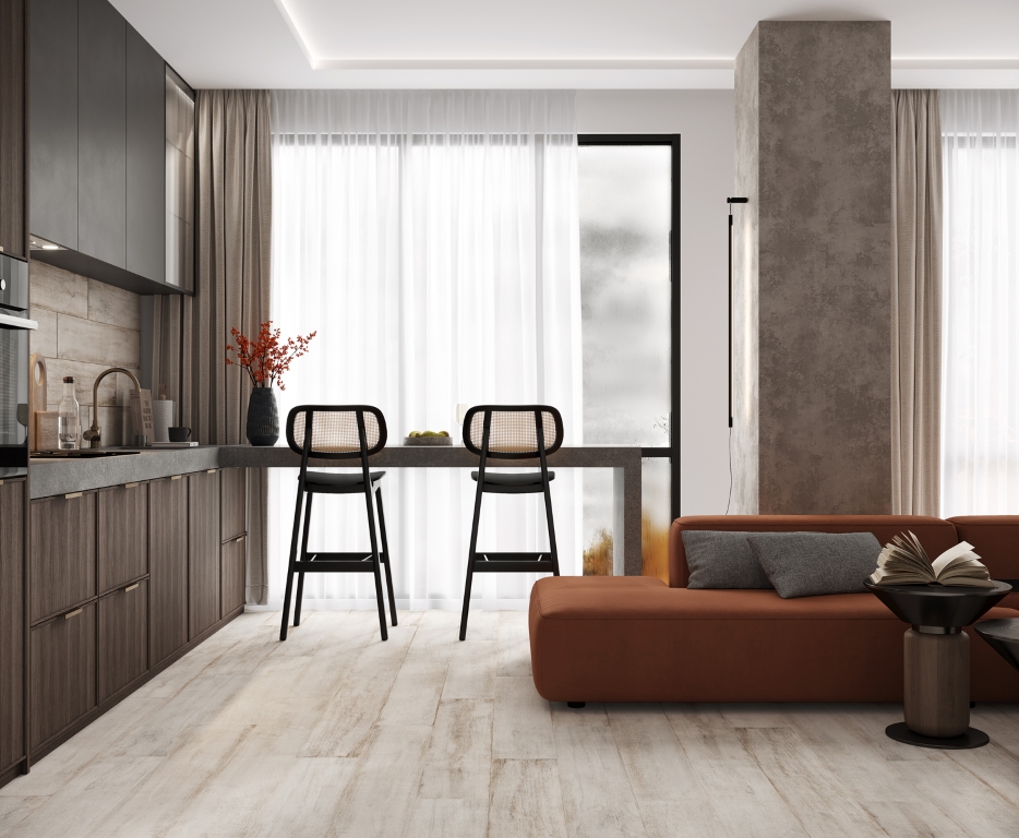 На пол Pear Bianco Светло-серый Матовый Структурный - фото 8