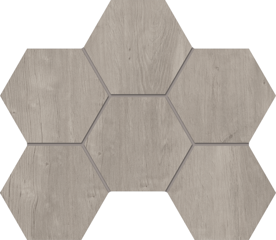 Декор Soft Wood SF03 Grey Hexagon неполированная 25x28.5