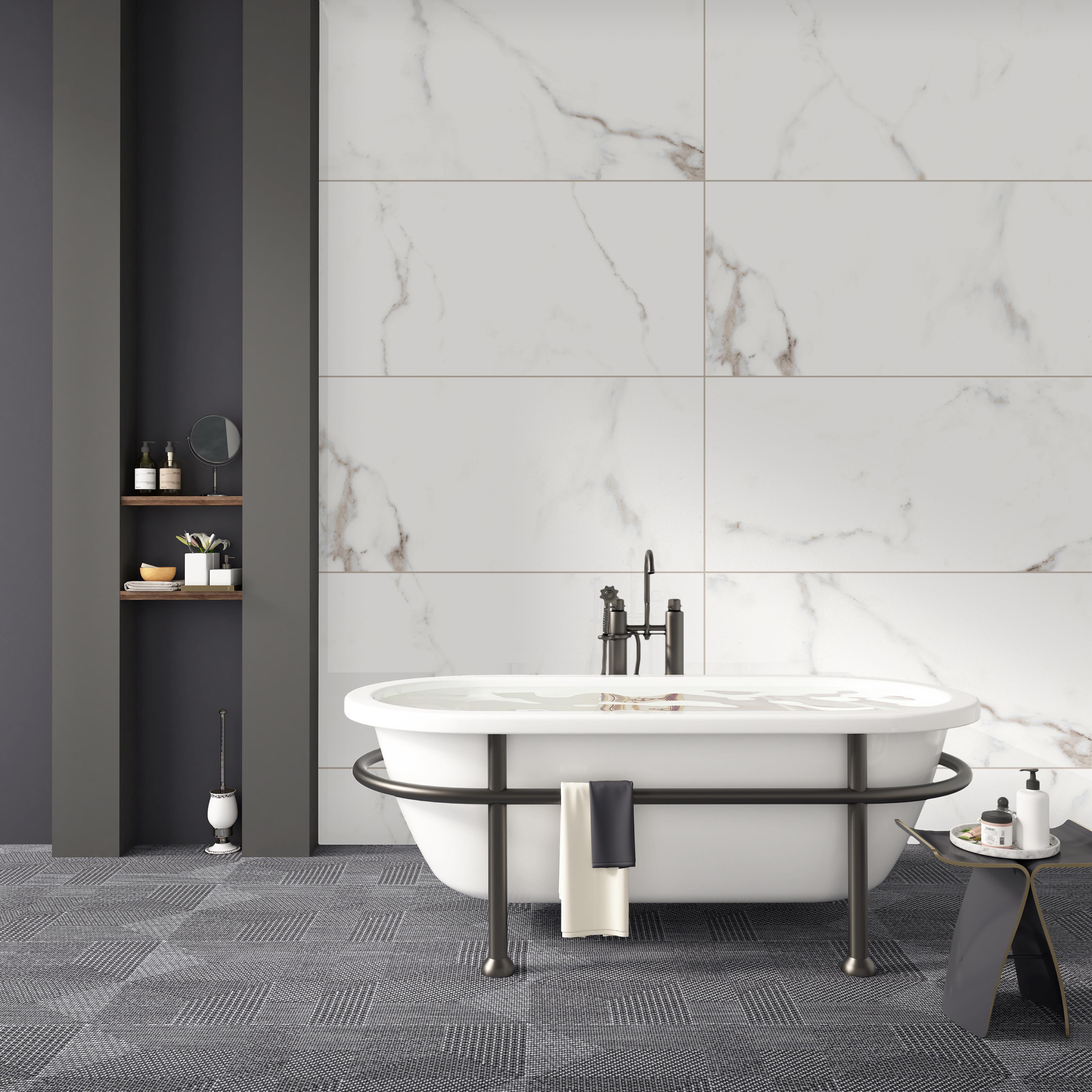 На пол Calacatta Royal Белый сатинированный 60x120 - фото 2