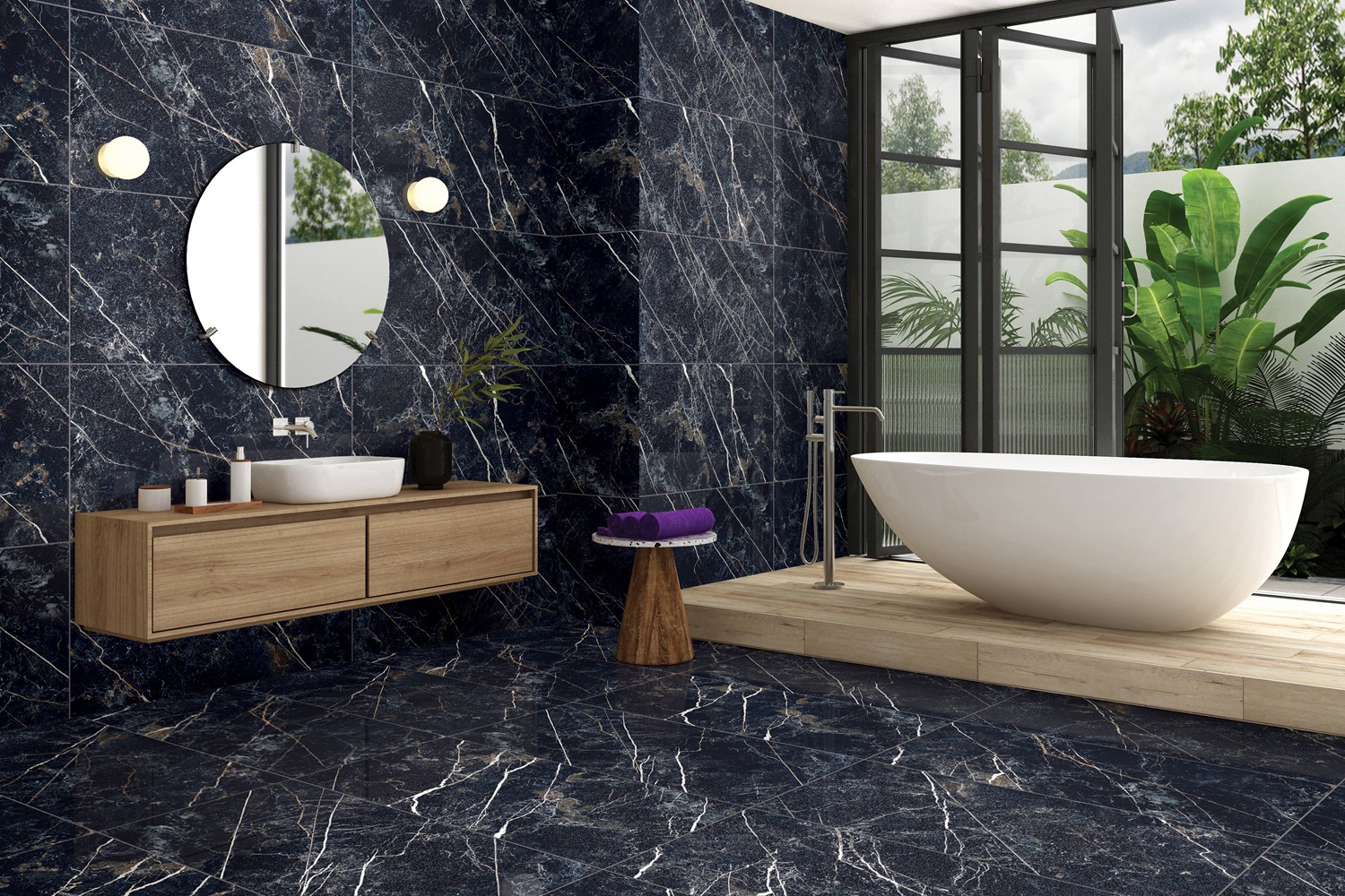 На пол Obsidian Black High Glossy 60х120 - фото 10