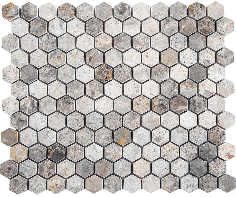 Настенная Мозаика из мрамора Hexagon VLgP 23x23