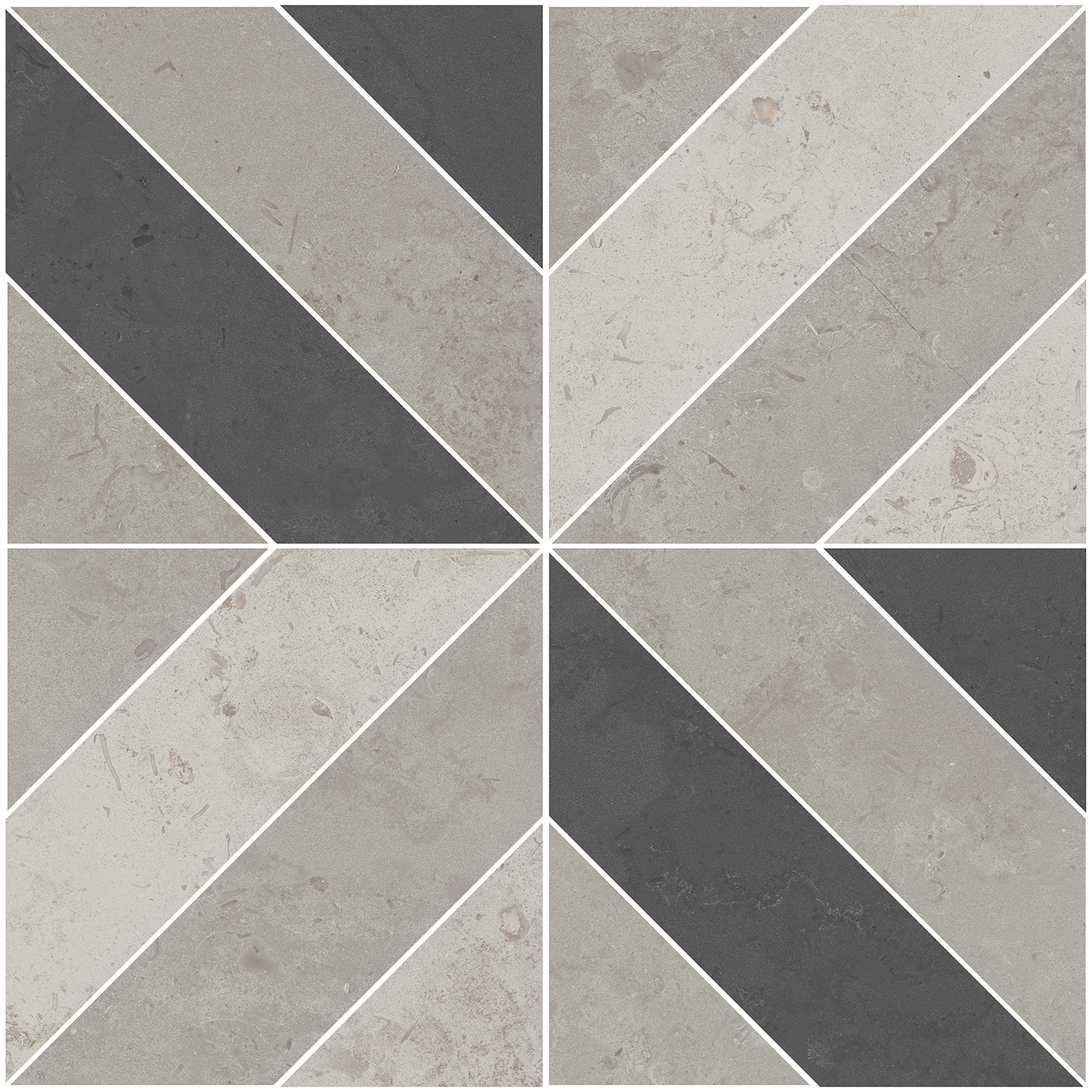 ID124T Декор Про Лаймстоун Серый матовый орнамент 9мм 60х60 - фото 4