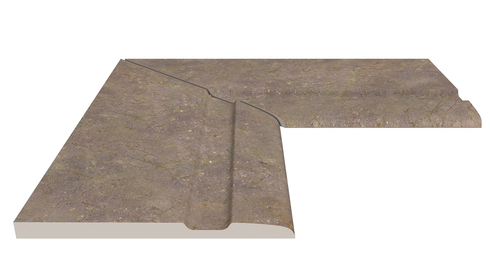 Бордюр Terrace Antislips Natural Series Угол фарфорового поручня внутренний 90 Natural Mocha 25x50