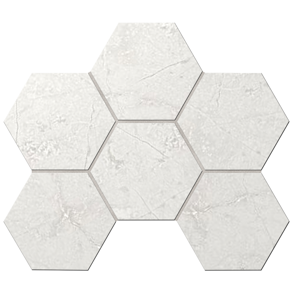 Mosaic/MA01_NS/25x28,5x10/Hexagon Декор Marmulla MA01 Grey Hexagon Неполированная